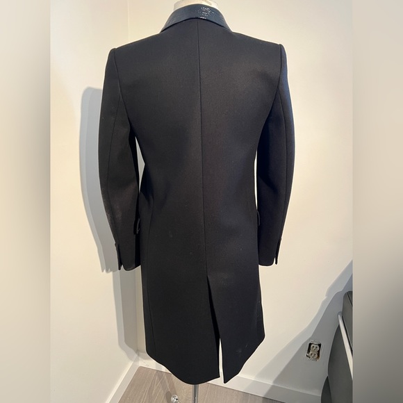 The Kooples, Tailored Wool Evening Coat with pleather trim, size 34 - Picture 4 of 6